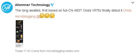allwinner onda v975