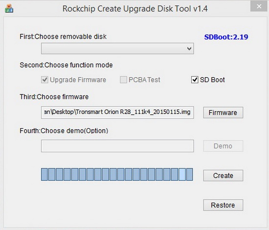 Rockchip Create Upgrade Disk Tool