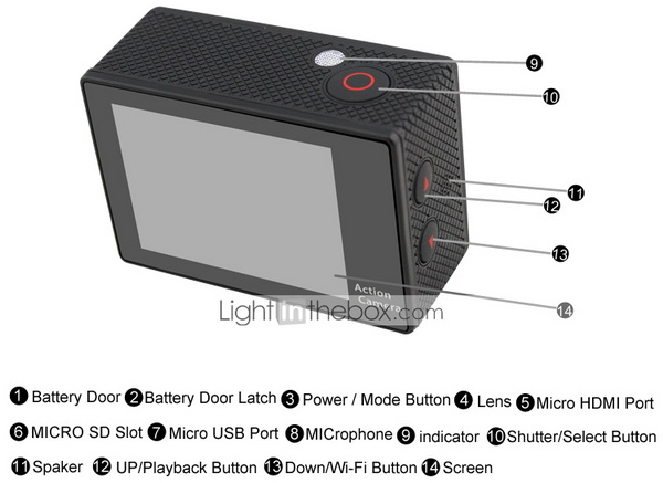 OEM H9 Ultra HD 4K Action Sports Camera