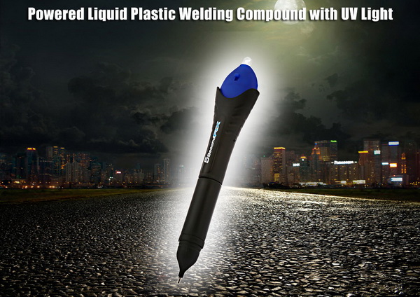 powered-liquid-plastic-welding-compound-with-uv-light