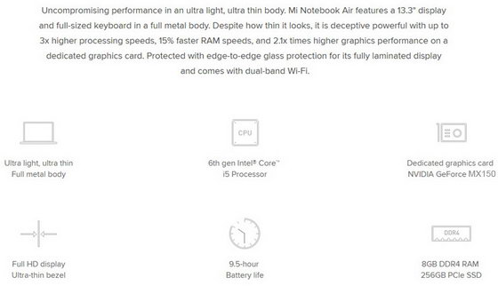 Xiaomi Notebook Air
