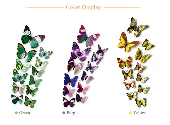 Unboxing 12pcs 3D Butterfly Wall Decor Stickers